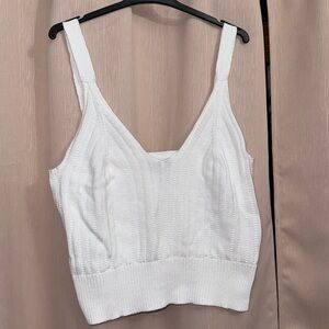 Knitted White Crop Top